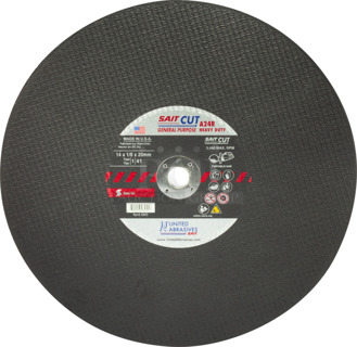 Box of 20 BRAND NEW! United Abrasive SAIT 23455 14X1/8X20mm A24R Heavy Duty General Purpose Portable Saw Cut-Off Wheels