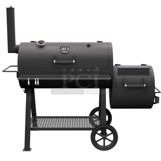 IN ORIGINAL BOX! Oklahoma Joe's Highland 15202031 Metal 900-Sq in Black Horizontal Charcoal Smoker - Image 1 of 5