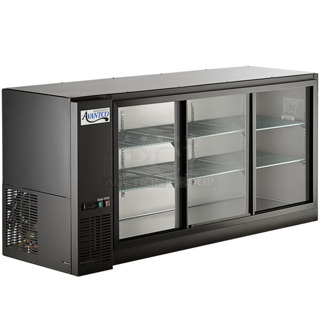 BRAND NEW SCRATCH AND DENT! 2023 Avantco 178UBB72SGT Metal Commercial 3 Door Back Bar Cooler Merchandiser. 115 Volts, 1 Phase. Cannot Test Due To Damaged Plug Head