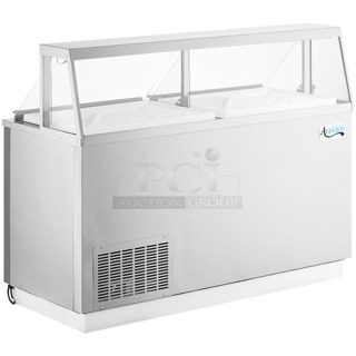 BRAND NEW SCRATCH AND DENT! 2023 Avantco 178CPSS68HC Stainless Steel Commercial Ice Cream Dipping Cabinet. 115 Volts, 1 Phase. Tested and Working!