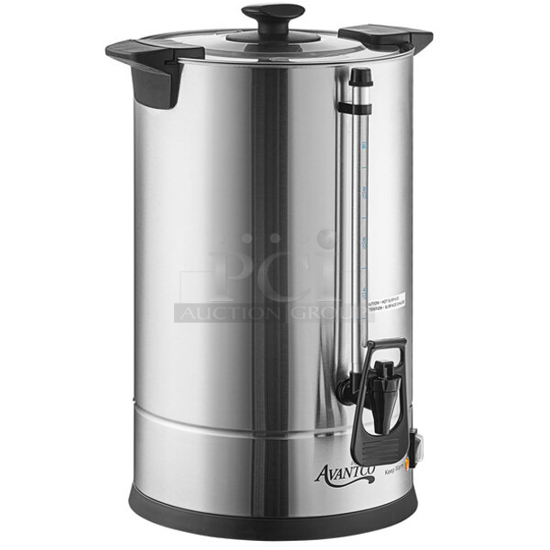 2 BRAND NEW SCRATCH AND DENT! Avantco 177CU100ETL Stainless Steel  100 Cup (500 oz.) Double Wall Stainless Steel Coffee Urn / Coffee Percolator. 2 Times Your Bid! - Image 1 of 4