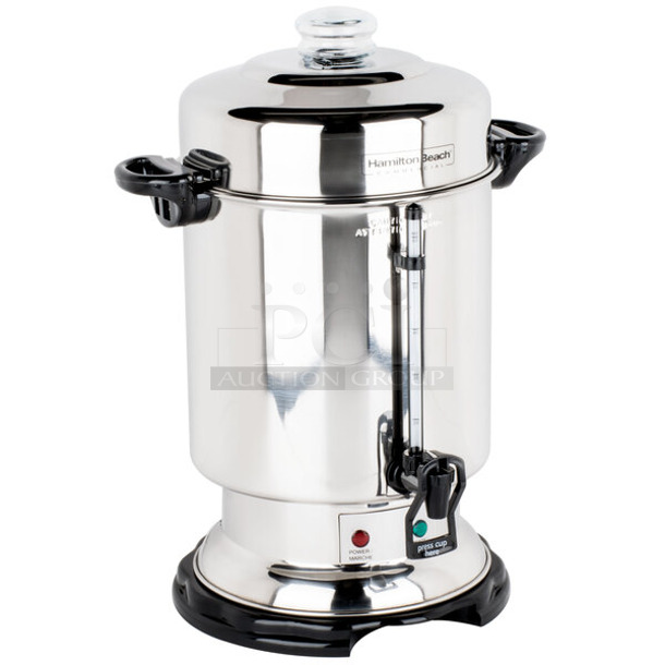 2 BRAND NEW SCRATCH AND DENT! Hamilton Beach D50065 Stainless Steel 60 Cup (318 oz.) Stainless Steel Commercial Coffee Urn / Percolator. 2 Times Your Bid! - Image 1 of 4
