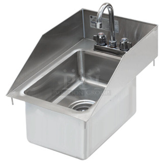 BRAND NEW SCRATCH AND DENT! Advance Tabco DI-1-10SP-EC Stainless Steel Drop-In Stainless Steel Sink with Tapered Side Splash - 10" x 14" x 10" Bowl. No Faucet / Handles. 