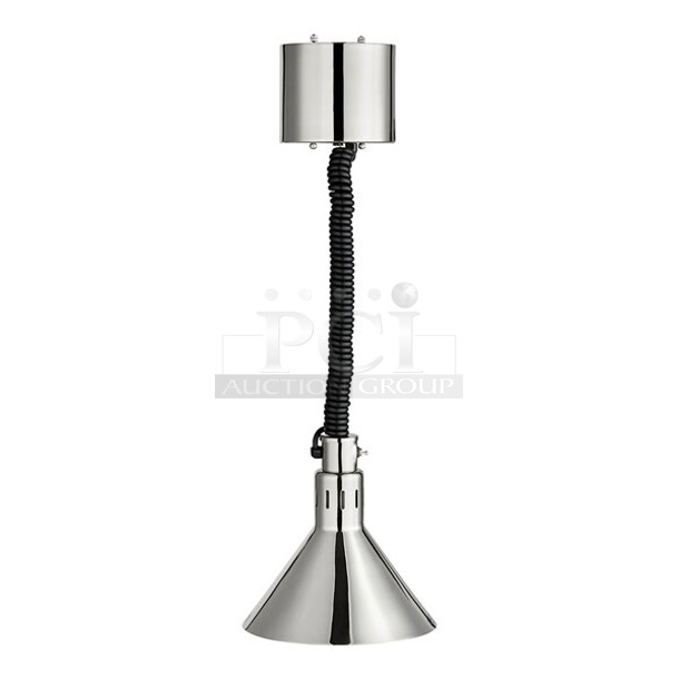 3 BRAND NEW SCRATCH AND DENT! Hatco DL-775-RL Standard Retractable Cord Ceiling Mount Heat Lamp with Bright Nickel Finish. 3 Times Your Bid! - Image 1 of 3