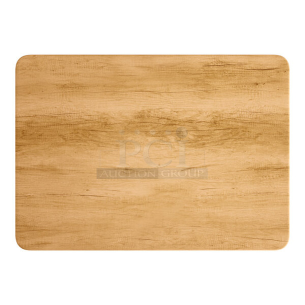 BRAND NEW SCRATCH AND DENT! Lancaster Table & Seating 1643042TFMPL 30" x 42" Rectangular Thermo-Formed MDF Table Top with Maple Finish - Image 1 of 3
