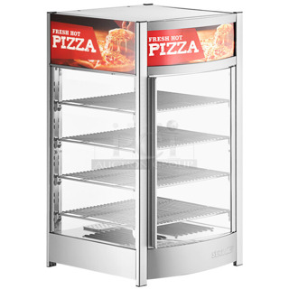 BRAND NEW SCRATCH AND DENT! ServIt 423PDW12D2S Stainless Steel Commercial Countertop 12" Self-Service Countertop Display Warmer with 4 Shelves. See Pictures for Broken / Missing Glass Panes. Tested and Working!