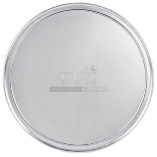BRAND NEW SCRATCH AND DENT! Box of 19 American Metalcraft HATP22 22" Heavy Weight Aluminum Wide Rim Pizza Pan