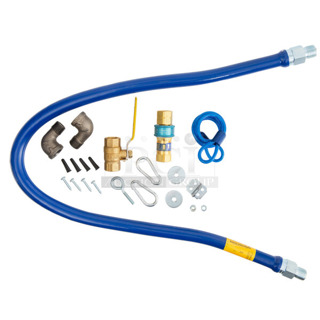 2 BRAND NEW SCRATCH AND DENT! Dormont 1650KIT48 Deluxe SnapFast 48" Gas Connector Kit with Two Elbows and Restraining Cable - 1/2" Diameter. 2 Times Your Bid!