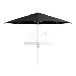 BRAND NEW SCRATCH AND DENT! Lancaster Table & Seating 427UMFAR11BK Black 11' Patio Umbrella
