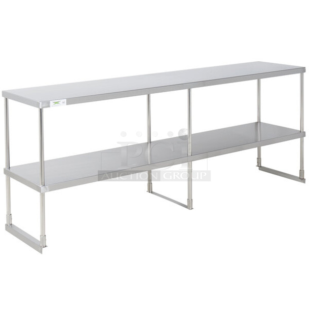 BRAND NEW SCRATCH AND DENT! Regency 600DOS1884 Stainless Steel Double Deck Overshelf - 18" x 84" x 32" - Image 1 of 2
