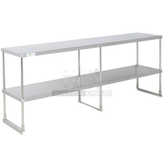 BRAND NEW SCRATCH AND DENT! Regency 600DOS1884 Stainless Steel Double Deck Overshelf - 18" x 84" x 32"