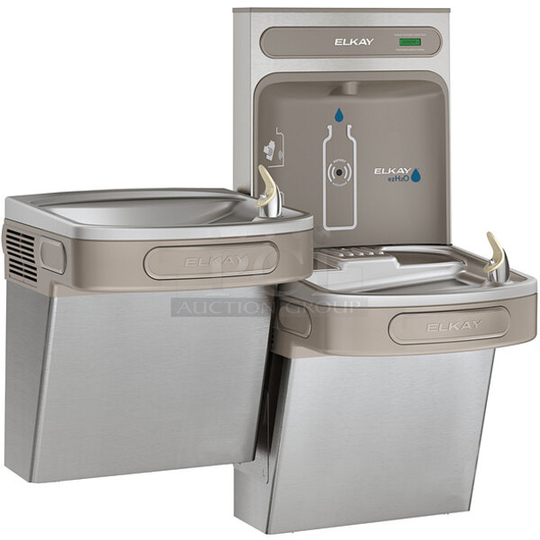 BRAND NEW SCRATCH AND DENT! Zurn Elkay EZSTLDDWSSK ezH20 Stainless Steel Hands-Free Non-Filtered Bottle Filling Station with Versatile Bi-Level Drinking Fountain - Non-Refrigerated - Image 1 of 4