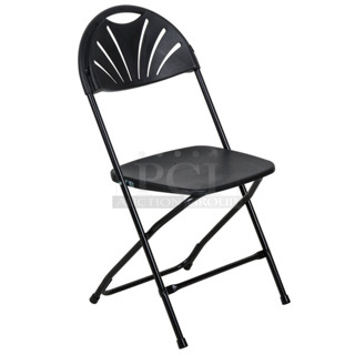2 Boxes of 10 BRAND NEW SCRATCH AND DENT! Lancaster Table & Seating DG-64298-5 Black Plastic Fan Back Folding Chair. 2 Times Your Bid!