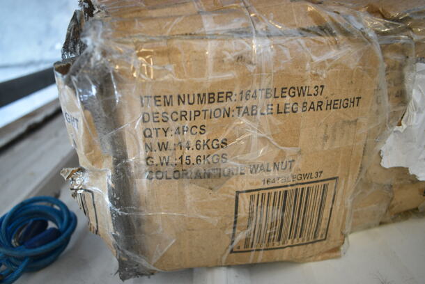 5 Boxes of 4 BRAND NEW SCRATCH AND DENT! Lancaster Table & Seating 164TBLEGWL37 Antique Walnut Table Leg. 5 Times Your Bid! - Image 3 of 5