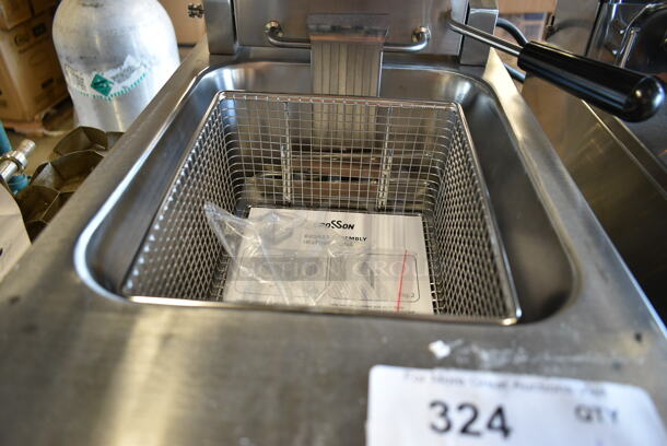 BRAND NEW SCRATCH AND DENT! 2024 Crosson EF-6V Stainless Steel Commercial Countertop Electric Powered Fryer w/ Metal Fry Basket and Lid. 120 Volts, 1 Phase. - Image 3 of 5
