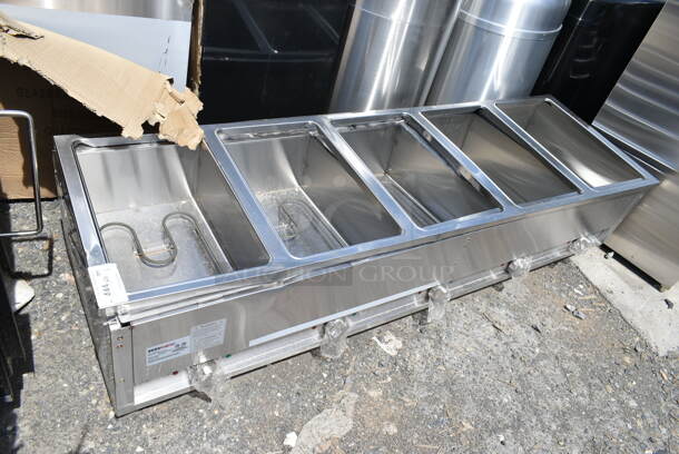 BRAND NEW SCRATCH AND DENT! 2023 ServIt 423EST5WO Stainless Steel Commercial  Five Pan Open Well Electric Steam Table. No Under Shelf or Legs. 208/240 Volts, 1 Phase.  - Image 3 of 8