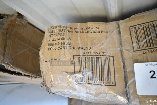 5 Boxes of 4 BRAND NEW SCRATCH AND DENT! Lancaster Table & Seating 164TBLEGWL37 Antique Walnut Table Leg. 5 Times Your Bid! - Image 4 of 5