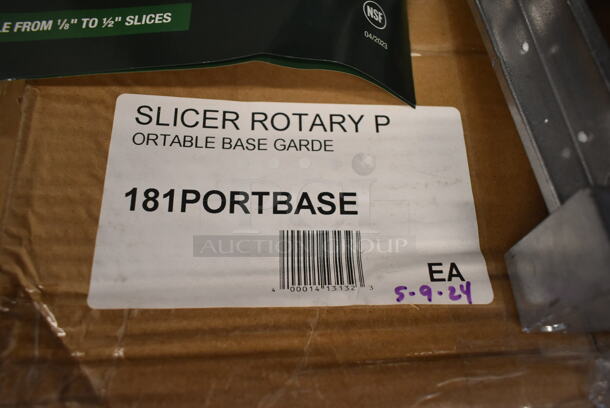 BRAND NEW SCRATCH AND DENT! Garde 181XLROTOSLICE Metal 1/8" to 1/2" Adjustable Fruit / Vegetable Rotary Slicer w/ Garde 181PORTBASE Portable Mounting Base - Image 8 of 9