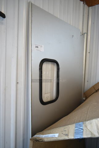 BRAND NEW SCRATCH AND DENT! EQ00158846-1-1-23 Metal Commercial Swinging Kitchen Door. 