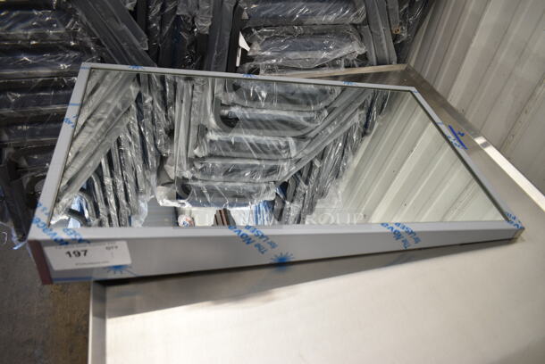 BRAND NEW SCRATCH AND DENT! American Specialties, Inc. 96105352436 24" x 36" Fixed Tilt Plate Glass Mirror with Stainless Steel Frame - Image 2 of 4
