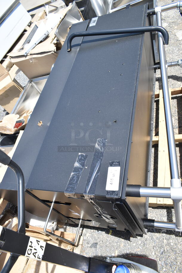 BRAND NEW SCRATCH AND DENT! Backyard Pro 554SMOKR60AS 60" Charcoal / Wood Smoker Grill with Adjustable Grates and Dome on Commercial Casters.  - Image 2 of 7