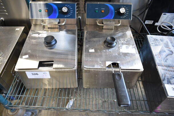 2 BRAND NEW SCRATCH AND DENT! 2023 Hoocoo FRY-10L Stainless Steel Commercial Countertop Electric Powered Fryer w/ Lid and Fry Basket. 120 Volts, 1 Phase. 2 Times Your Bid! - Image 2 of 8