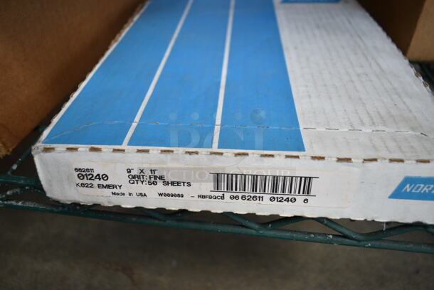 ALL ONE MONEY! Lot of 2 BRAND NEW Boxes Including Norton 01240 Fine Grit Sheets and Norton 78072728792 Abrasive Belt. - Image 3 of 4
