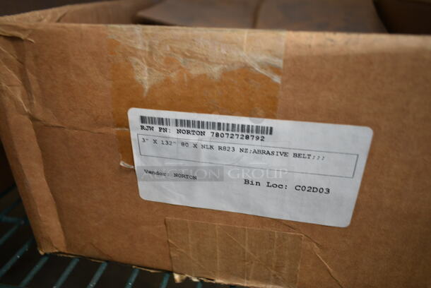 ALL ONE MONEY! Lot of 2 BRAND NEW Boxes Including Norton 01240 Fine Grit Sheets and Norton 78072728792 Abrasive Belt. - Image 4 of 4