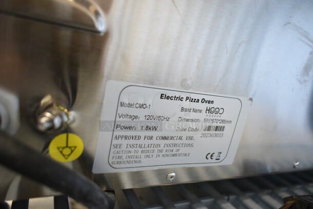 BRAND NEW SCRATCH AND DENT! 2023 Hoocoo CMO-1 Stainless Steel Commercial Countertop Electric Powered Pizza Oven w/ Broken Cooking Stone. 120 Volts, 1 Phase. Tested and Working! - Image 3 of 3