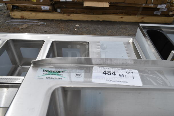 BRAND NEW SCRATCH AND DENT! Regency 600SM20286 33" 16-Gauge Stainless Steel One Compartment Floor Mop Sink - 28" x 20" x 6" Bowl - Image 6 of 7