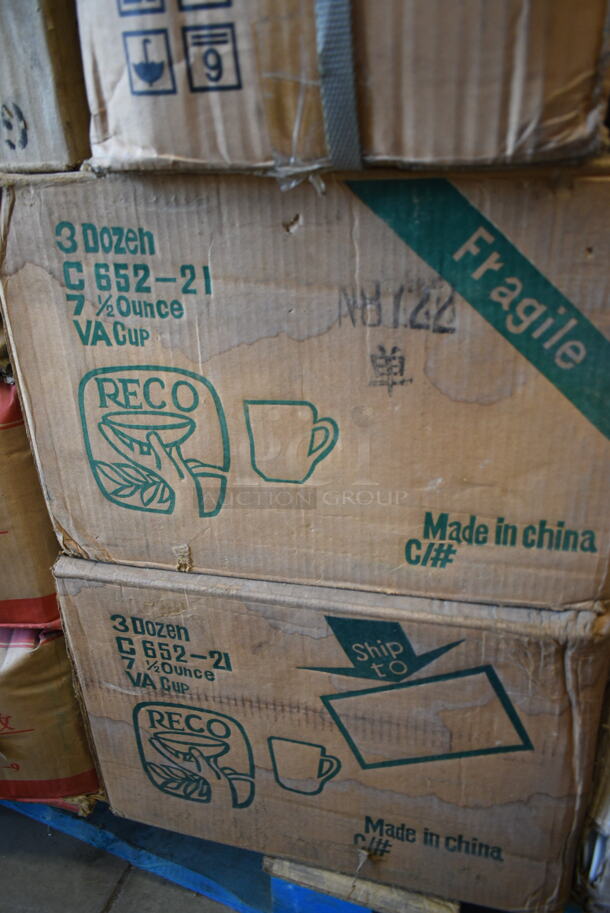 PALLET LOT of 35 BRAND NEW Boxes Including 2 Boxes Reco C652-21 Mugs, Vassar White Cups, C962-31NOTT 10-3/8" Plates, Oval Plates, Tea Saucers. 35 Times Your Bid! - Image 2 of 11