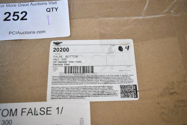 Box of 4 BRAND NEW SCRATCH AND DENT! Vollrath 20200 Super Pan V 1/2 Size Stainless Steel Steam Table / Hotel Pan False Bottom - Image 3 of 3
