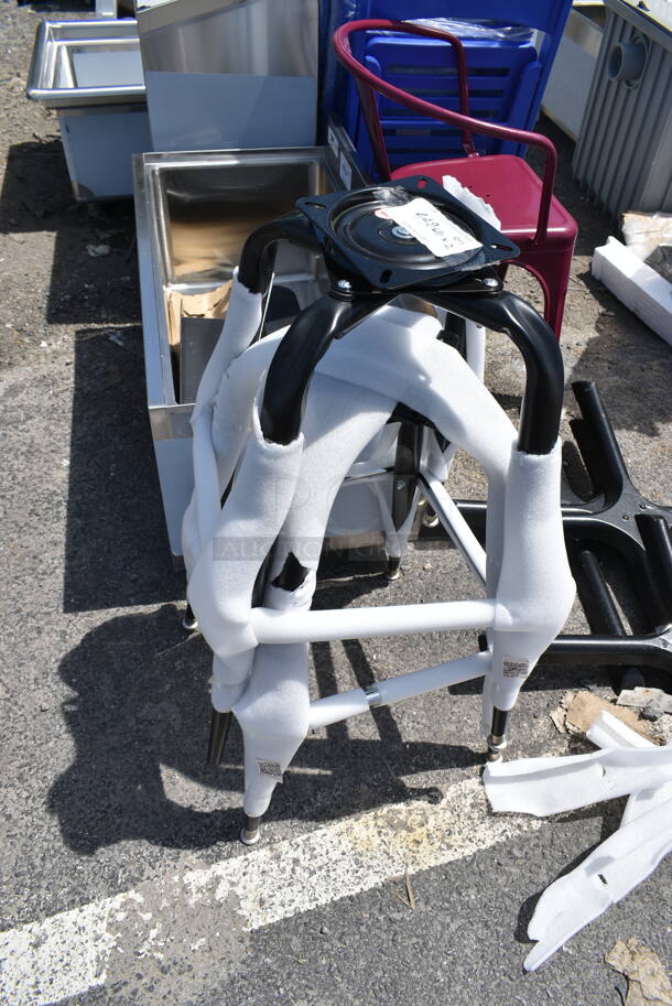 2 BRAND NEW SCRATCH AND DENT! Lancaster Table & Seating Black Metal Bucket Seat Frame. 2 Times Your Bid! - Image 2 of 3