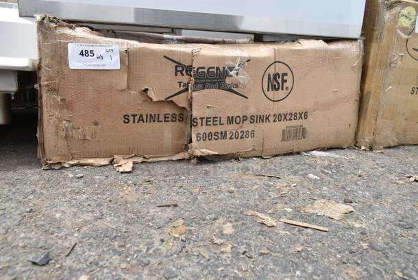 BRAND NEW SCRATCH AND DENT! Regency 600SM20286 33" 16-Gauge Stainless Steel One Compartment Floor Mop Sink - 28" x 20" x 6" Bowl - Image 2 of 3