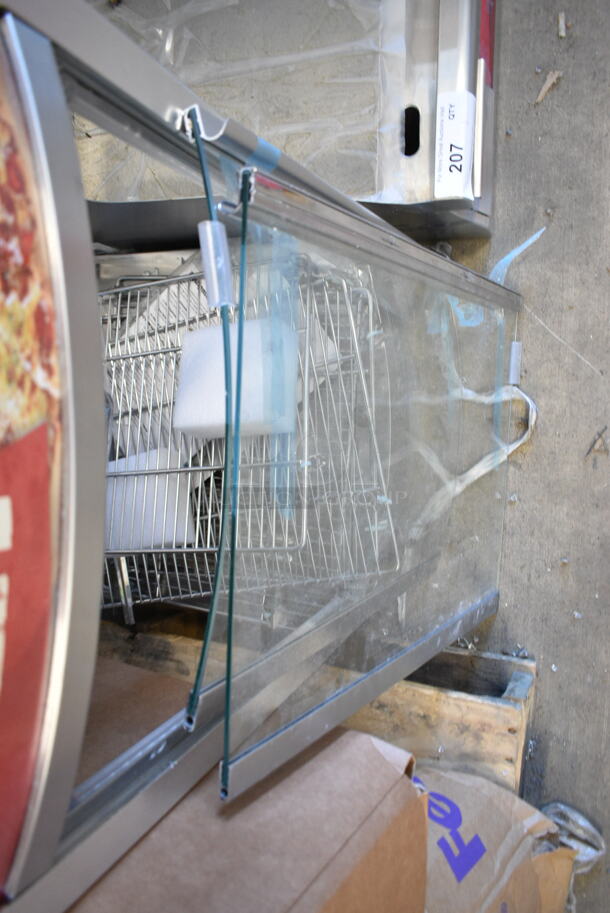 BRAND NEW SCRATCH AND DENT! ServIt 423PDW12D2S Stainless Steel Commercial Countertop 12" Self-Service Countertop Display Warmer with 4 Shelves. See Pictures for Broken / Missing Glass Panes. Tested and Working! - Image 3 of 7