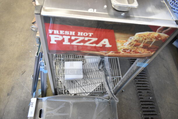BRAND NEW SCRATCH AND DENT! ServIt 423PDW12D2S Stainless Steel Commercial Countertop 12" Self-Service Countertop Display Warmer with 4 Shelves. See Pictures for Broken / Missing Glass Panes. Tested and Working! - Image 4 of 7