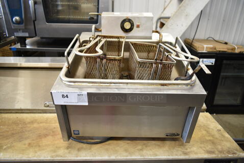 Star 301HI Stainless Steel Commercial Countertop Electric Powered Deep Fat Fryer w/ 2 Metal Fry Baskets. 236 Volts.