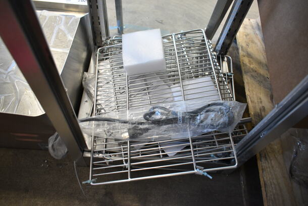 BRAND NEW SCRATCH AND DENT! ServIt 423PDW12D2S Stainless Steel Commercial Countertop 12" Self-Service Countertop Display Warmer with 4 Shelves. See Pictures for Broken / Missing Glass Panes. Tested and Working! - Image 6 of 7