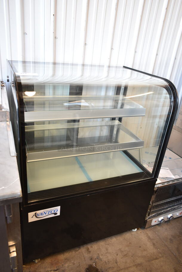 BRAND NEW SCRATCH AND DENT! Avantco 193BC36HCB Metal Commercial Floor Style Deli Display Case Merchandiser on Commercial Casters. 110-120 Volts, 1 Phase. Cannot Test Due To Cut Power Cord - Image 2 of 8