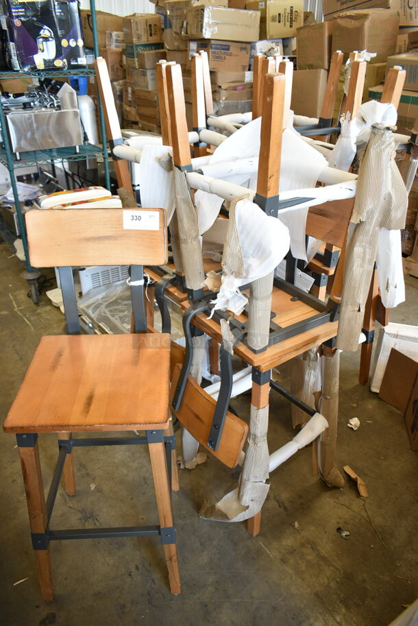 9 BRAND NEW SCRATCH AND DENT! Wooden Bar Height Chairs. 9 Times Your Bid! - Image 2 of 5