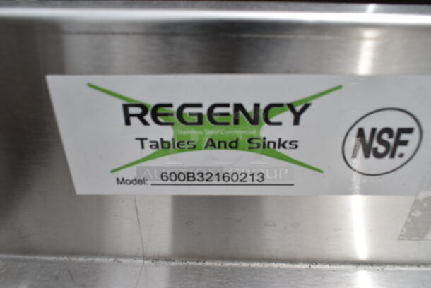 BRAND NEW SCRATCH AND DENT! Regency 600B32160213 Stainless Steel 3 Bowl Underbar Sink with Two Drainboards. No Legs. Bays 10x14x9.5. Drain Board 11.5x15 - Image 6 of 6