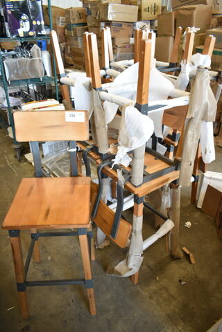 9 BRAND NEW SCRATCH AND DENT! Wooden Bar Height Chairs. 9 Times Your Bid!