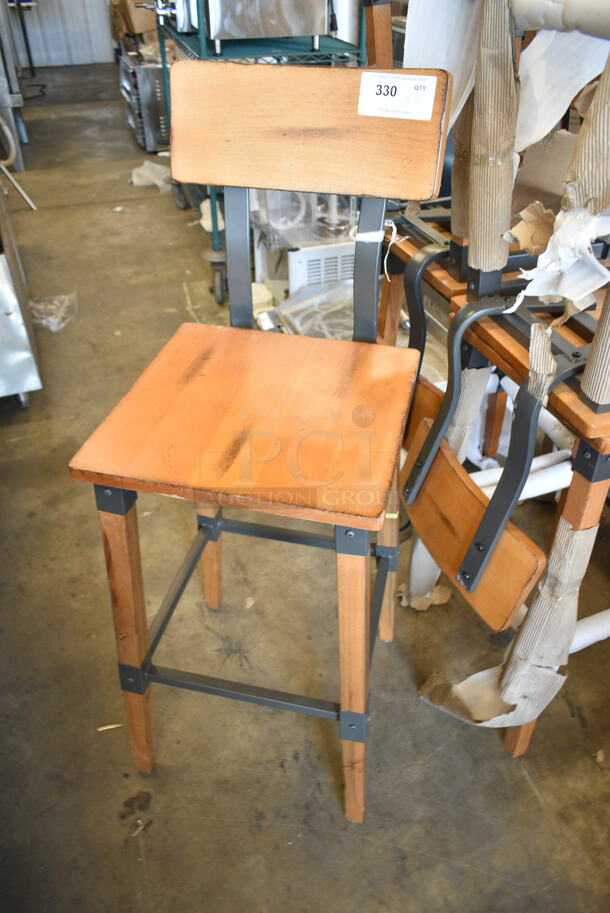 9 BRAND NEW SCRATCH AND DENT! Wooden Bar Height Chairs. 9 Times Your Bid! - Image 3 of 5