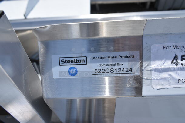 BRAND NEW SCRATCH AND DENT! Steelton 522CS12424 29 1/2" 18-Gauge Stainless Steel One Compartment Commercial Sink without Drainboard - 24" x 24" x 12" Bowl - Image 5 of 5