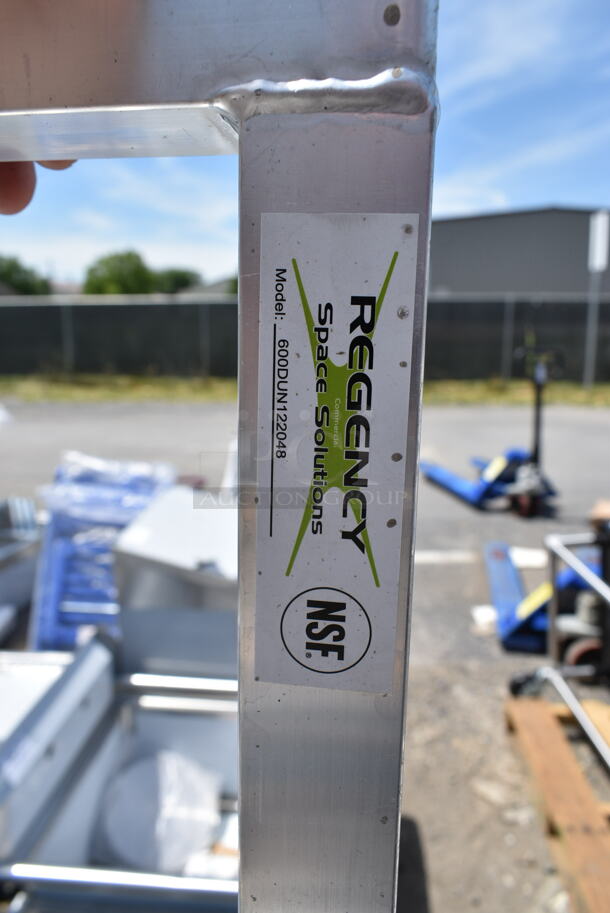2 BRAND NEW SCRATCH AND DENT! Regency Metal Aluminum Dunnage Racks; 600DUN122060 and 600DUN122048. 48x20x12, 60x20x12. 2 Times Your Bid! - Image 4 of 4