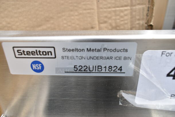 BRAND NEW SCRATCH AND DENT! Steelton 522UIB1824 Stainless Steel 18" x 24" Underbar Ice Bin with Bottle Holders - 77 lb. - Image 5 of 5