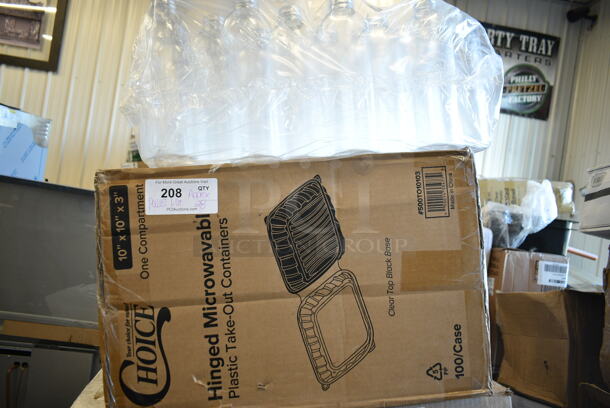 PALLET LOT of 28 BRAND NEW Boxes Including 2 Box 4339BULK Choice 9" White Uncoated Paper Plate - 1000/Case, 3 Box 5014046XXHC Lavex Pro 45 Gallon 3 Mil 40" x 46" Low Density Industrial Contractor Clear Can Liner / Trash Bag - 50/Case, 129MCS28B Choice 28 oz. Black Rectangular Microwavable Heavy Weight Container with Lid 8 3/4" x 6 1/4" x 1 3/4" - 150/Case, 129MCR24B Choice 24 oz. Black Round Microwavable Heavy Weight Container with Lid 7 1/4" - 150/Case, 347TCL12 Choice 12 oz. Clear Disposable Plastic Tumbler - 500/Case, 500TO10103 Choice 10" x 10" x 3" Microwaveable 1-Compartment Black / Clear Plastic Hinged Container - 100/Case, 3 Box WKFSNSPH Visions Individually Wrapped Heavy Weight White Plastic Cutlery Pack with Napkin and Salt and Pepper Packets - 500/Case, 130BKFKSNX500 Choice Black Extra Heavy Weight Wrapped Plastic Cutlery Pack with Napkin - 500/Case, 3 Box 130TRAY12 Visions Black PET Plastic 12" Thermoform Catering / Deli Tray - 25/Case. 28 Times Your Bid! - Image 5 of 10