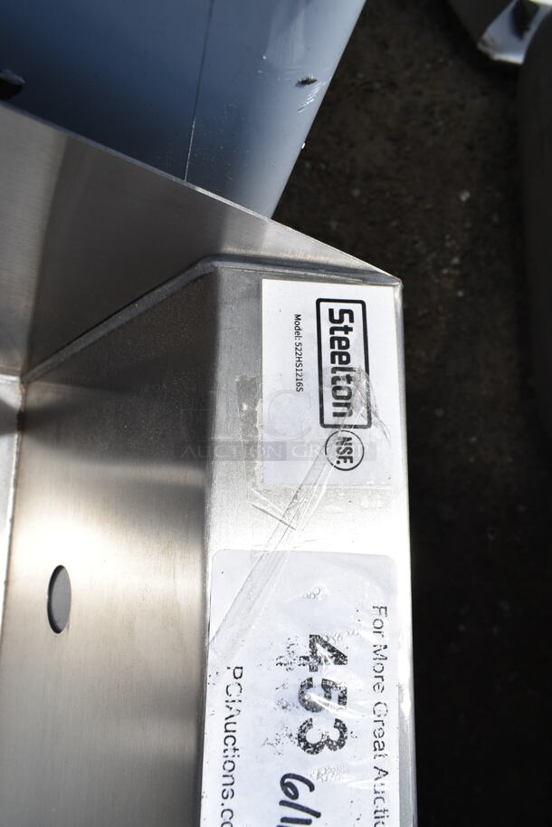 BRAND NEW SCRATCH AND DENT! Steelton 522HS1216S 12" x 16" Wall Mounted Hand Sink with Side Splashes. No Faucet/Handles. - Image 4 of 4