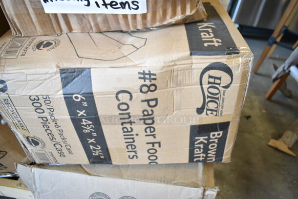 PALLET LOT of 30 BRAND NEW Boxes Including Noble Large Gloves, 3 Boxes Environ 1058150 Knives, Lavex 2 Ply Toilet Paper Rolls, 5153 American Flag Trays, 5002DNAPRED Red Table Napkins, 795PTOKFT Choice 8 1/2" x 6" x 2" Kraft Folded Paper #2 Take-Out Container with Window - 160/Case, 129MCS24B Choice 24 oz. Black Rectangular Microwavable Heavy Weight Container with Lid 8" x 5 1/4" x 2" - 150/Case, 500CC9 Choice 9 oz. Clear PET Customizable Plastic Squat Cold Cup - 1000/Case, 433HSLCPIE Plastic Pie Container. 30 Times Your Bid! - Image 10 of 12