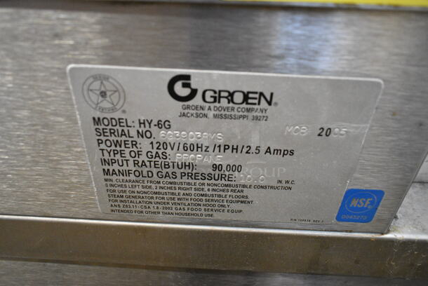 Groen HyPer Steam HY-6G Stainless Steel Commercial Propane Gas Powered 2 Deck Steam Cabinet. 90,000 BTU - Image 7 of 7